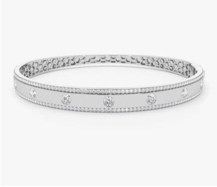 Moraenlea 0.2 Carat Round Brilliant Bangle Moissanite Bracelet