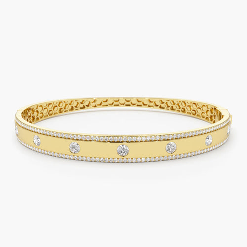 Moraenlea 0.2 Carat Round Brilliant Bangle Moissanite Bracelet
