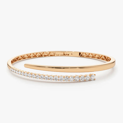 Zeaeanda 1.5 Carat Round Cuff Moissanite Bracelet