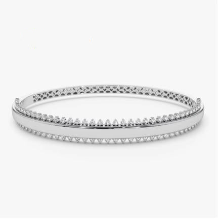 Eliisvia 0.9 Carat Round Brilliant Bangle Moissanite Bracelet