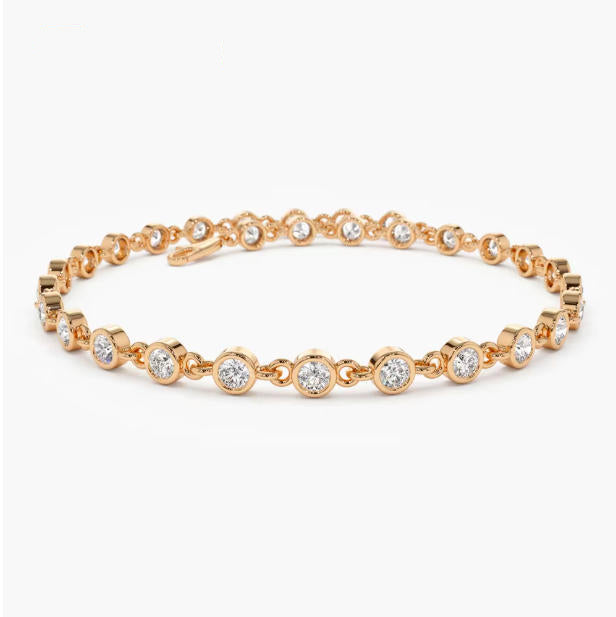 Ondaouda 0.2 Carat Round Brilliant Tennis Moissanite Bracelet