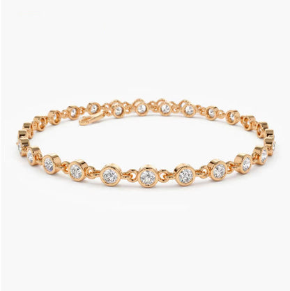 Ondaouda 0.2 Carat Round Brilliant Tennis Moissanite Bracelet
