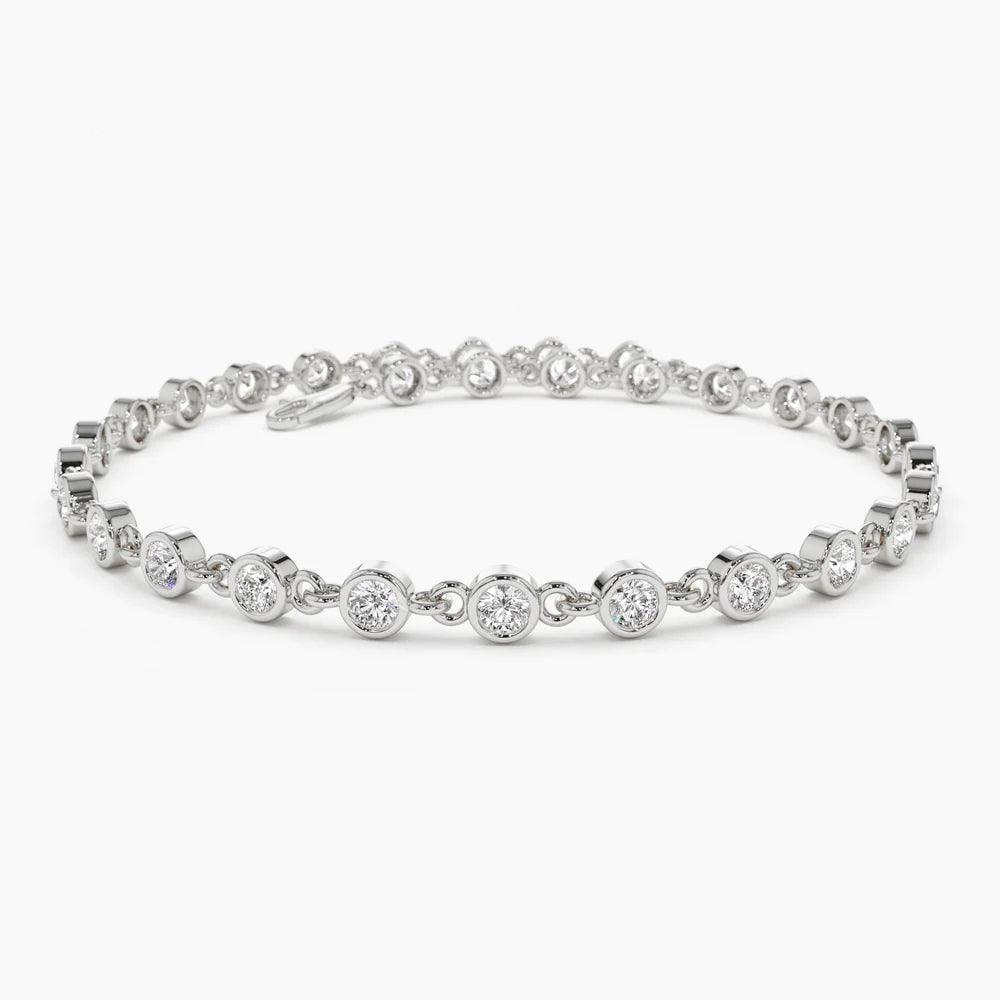 Ondaouda 0.2 Carat Round Brilliant Tennis Moissanite Bracelet