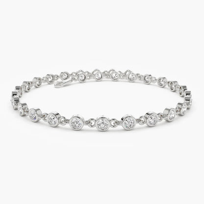 Ondaouda 0.2 Carat Round Brilliant Tennis Moissanite Bracelet