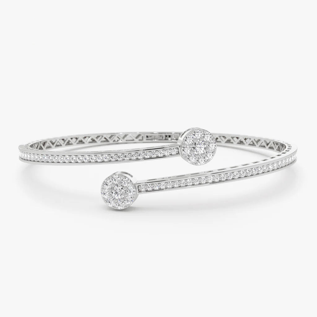 Miriirvia 1.2 Carat Round Bangle Moissanite Bracelet