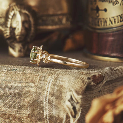 Ythriel 0.6 Carat Round Brilliant Solitaire Sapphire Ring in 18K Yellow Gold