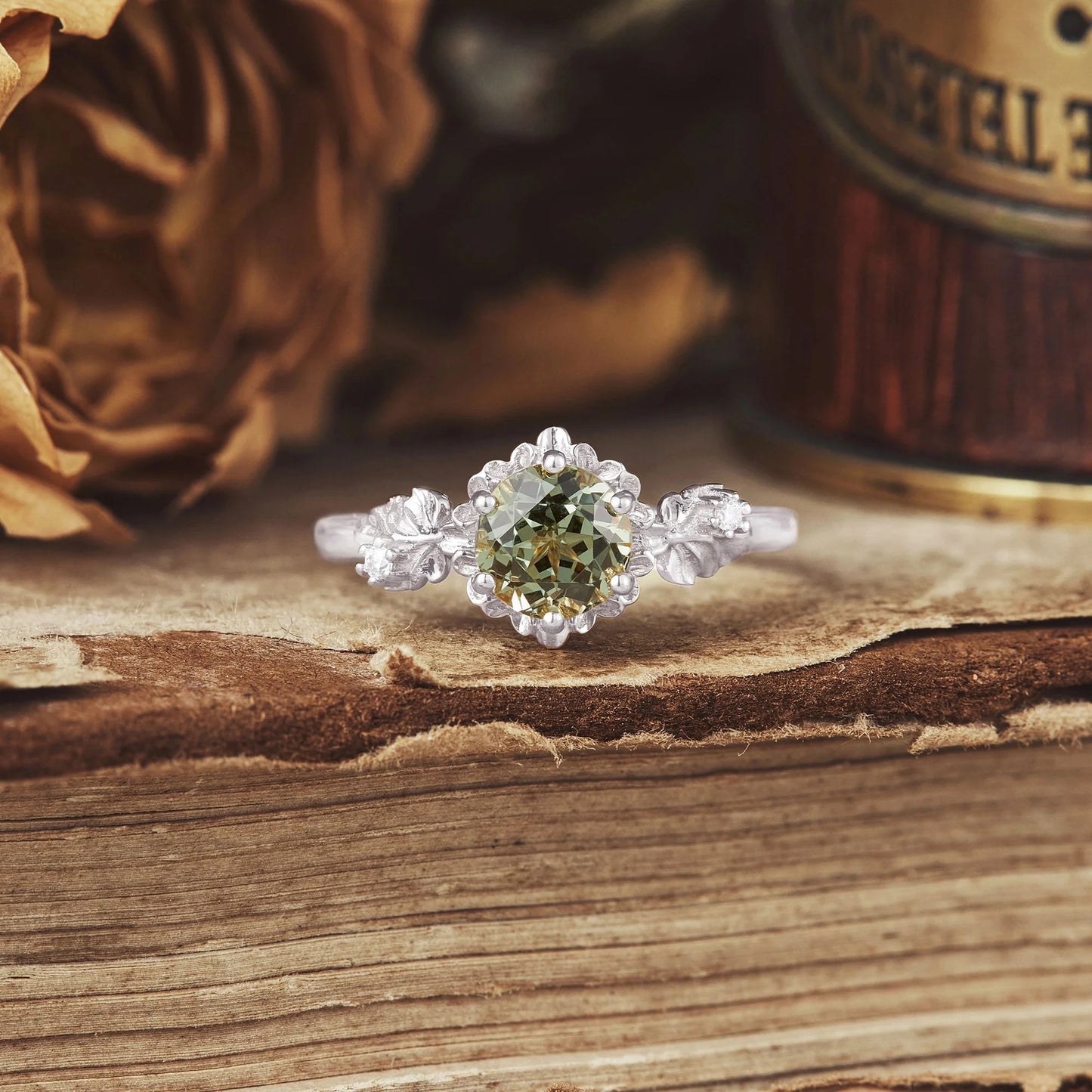 Ythriel 0.6 Carat Round Brilliant Solitaire Sapphire Ring in 18K Yellow Gold