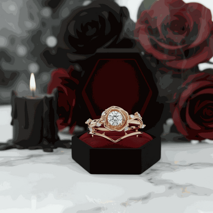 Koraviel jewelry with 0.6 ct round black moissanite in sleek modern design