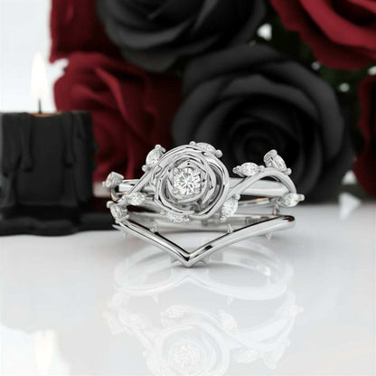 Koraviel ring with 0.6 ct round black moissanite and sleek modern silver design