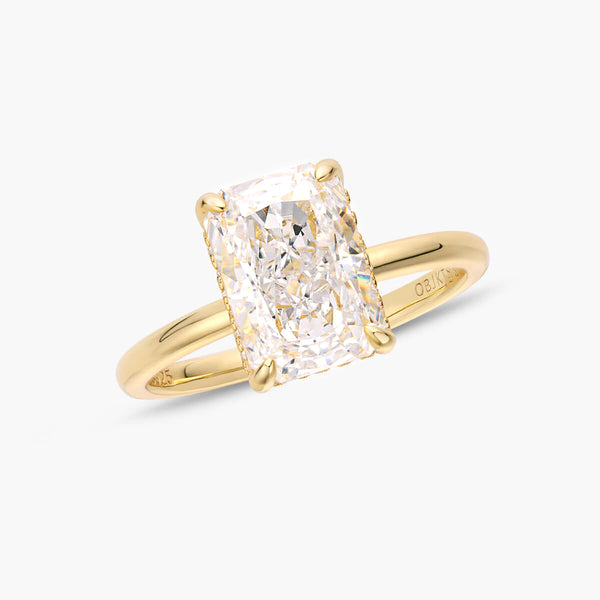 Islenwen 3.3 Carat Radiant Solitaire Moissanite Ring in 18K Yellow Gold