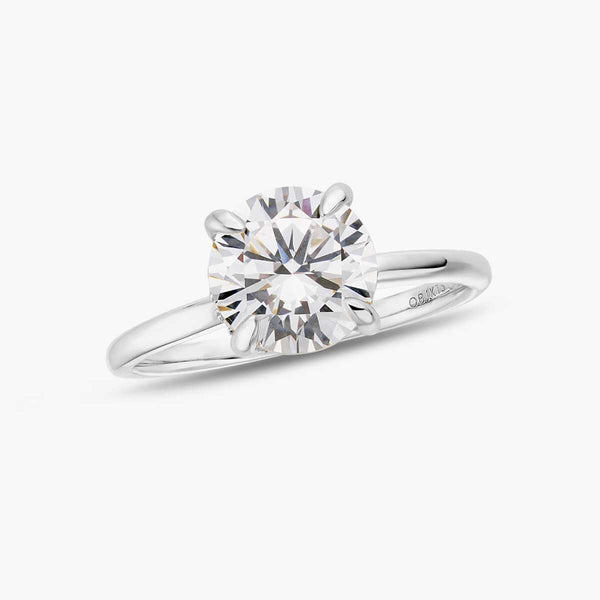 Zaelawen solitaire ring with 2-carat round moissanite stone and hidden halo elegant design