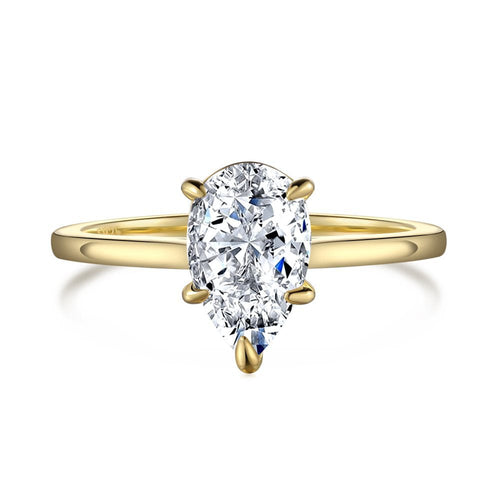 Daeloria 1.5 Carat Pear Solitaire Moissanite Ring