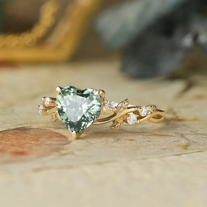 Orlynna 1 Carat Heart Solitaire Sapphire Ring in 18K Yellow Gold