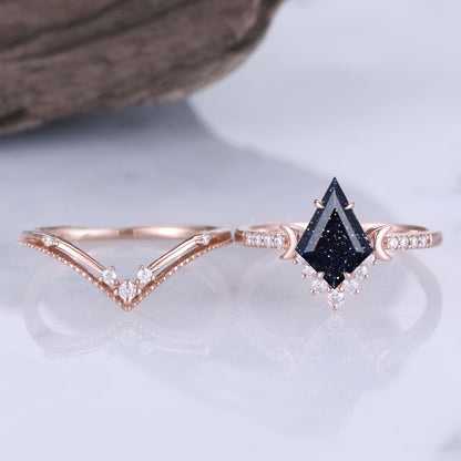 Brinawen 1.4 Carat Kite Stackable Sandstone Ring Set in 925 Silver