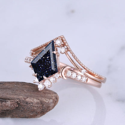Brinawen 1.4 Carat Kite Stackable Sandstone Ring Set in 925 Silver