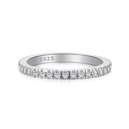 Vilarwen 0.2 Carat Round Brilliant Eternity Moissanite Band in 925 Silver