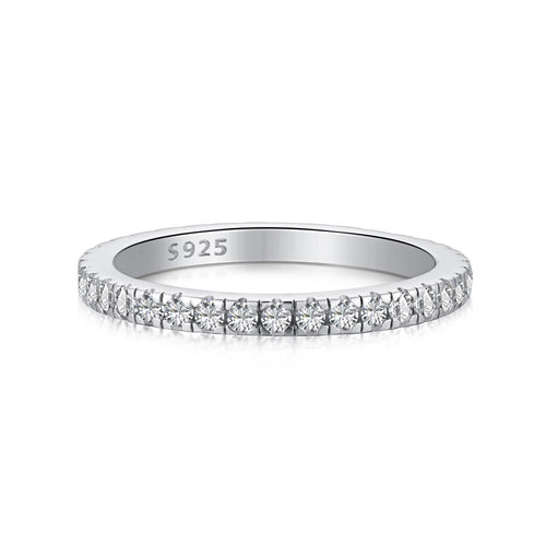 Vilarwen 0.2 Carat Round Brilliant Eternity Moissanite Band in 925 Silver