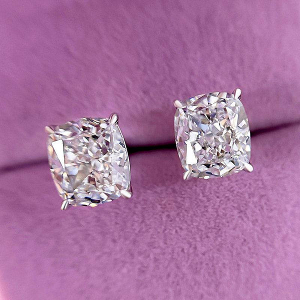 Lethrien 2 Carat Cushion Moissanite Earrings