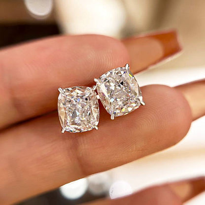 Lethrien 2 Carat Cushion Moissanite Earrings