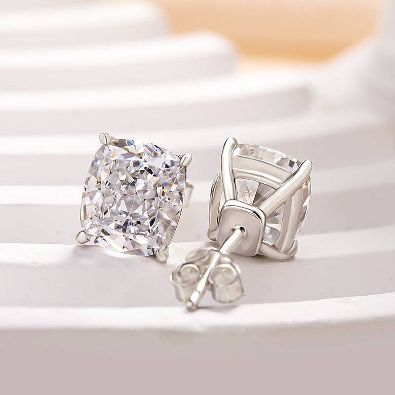 Lethrien 2 Carat Cushion Moissanite Earrings