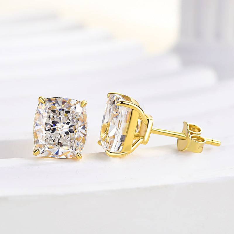 Lethrien 2 Carat Cushion Moissanite Earrings