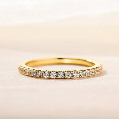 Welariel 0.5 Carat Round Brilliant Half Eternity Moissanite Band in 925 Silver