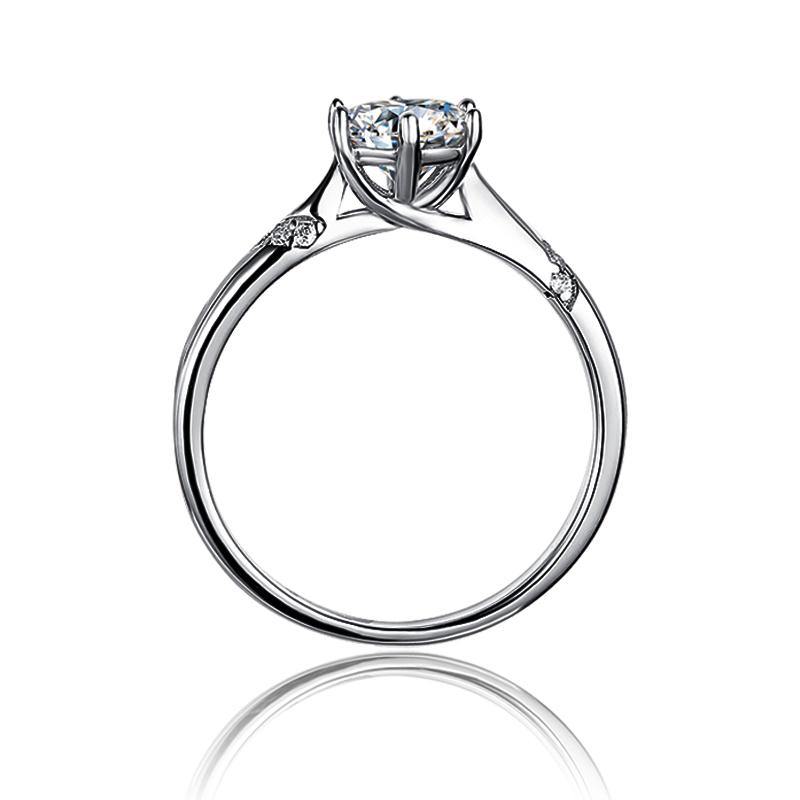 Brynoria 2 Carat Round Brilliant Solitaire Moissanite Ring