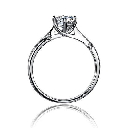 Brynoria 2 Carat Round Brilliant Solitaire Moissanite Ring