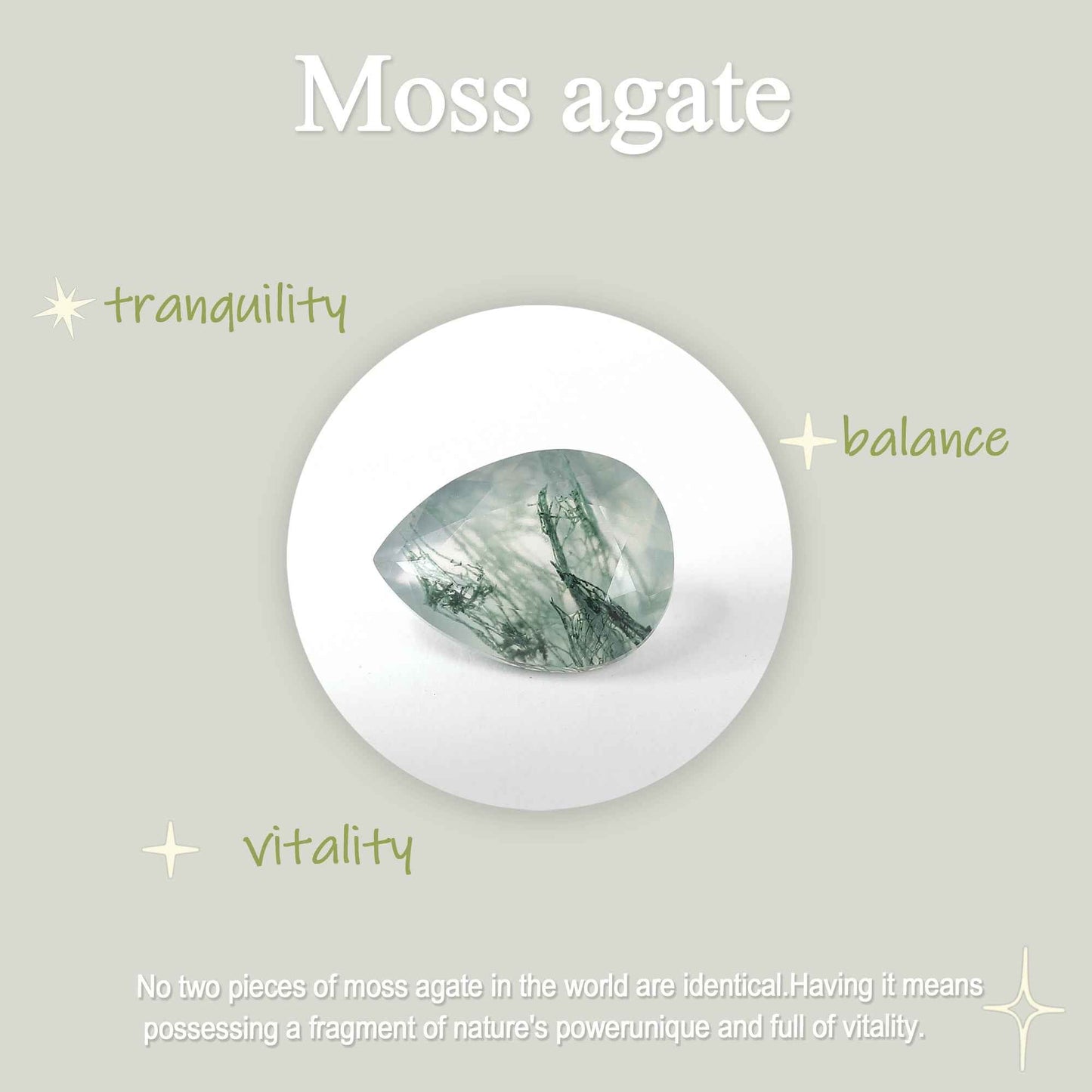 Soraviel 1.3 Carat Pear Three-stone Moss Agate Ring in 925 Silver