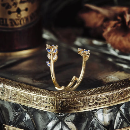 Hyrelwen 0.2 Carat Marquise Stackable Sapphire Band in 925 Silver