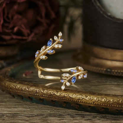 Hyrelwen 0.2 Carat Marquise Stackable Sapphire Band in 925 Silver