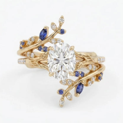Emlithiel 1 Carat Oval Stackable Moissanite Ring Set