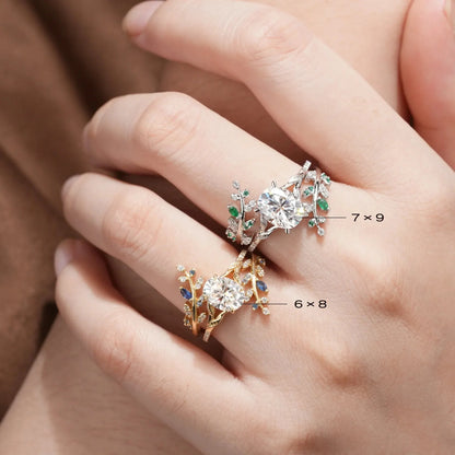 Emlithiel 1 Carat Oval Stackable Moissanite Ring Set