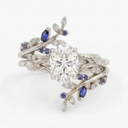 Emlithiel 1 Carat Oval Stackable Moissanite Ring Set
