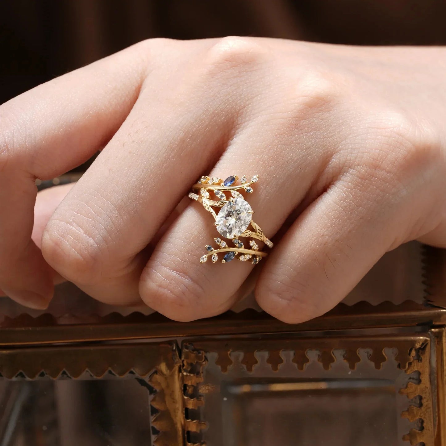 Emlithiel 1 Carat Oval Stackable Moissanite Ring Set