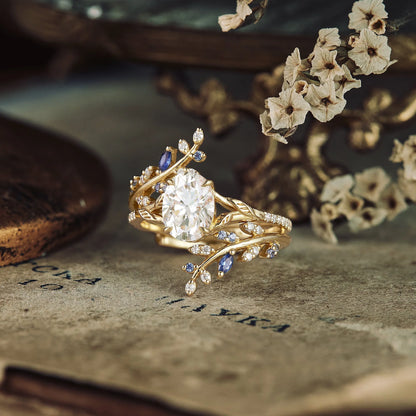 Emlithiel 1 Carat Oval Stackable Moissanite Ring Set