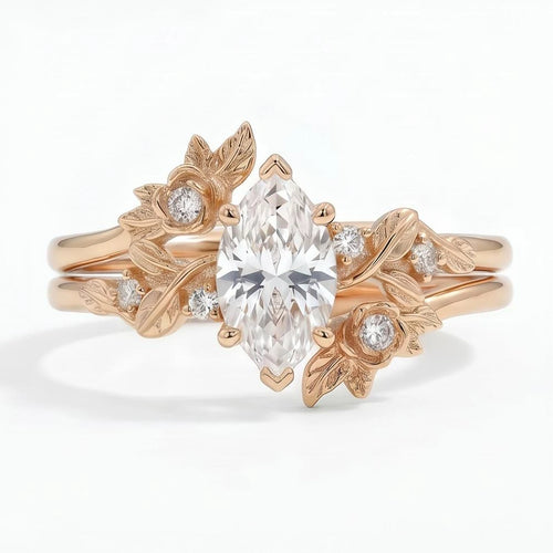 Zinarwen 1.5 Carat Pear Stackable Moissanite Ring Set