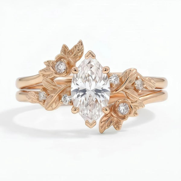 Zinarwen 1.5 Carat Pear Stackable Moissanite Ring Set